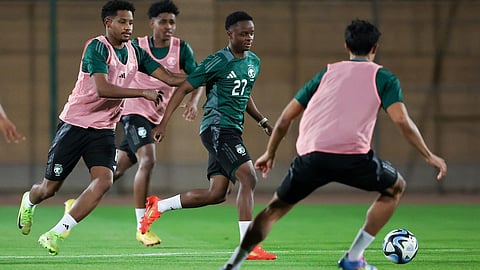 جانب من تدريبات لاعبي المنتخب السعودي تحت 23 عامًا لكرة القدم