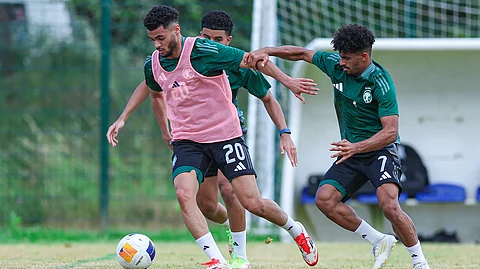جانب من تدريبات لاعبي المنتخب السعودي تحت 23 عامًا لكرة القدم
