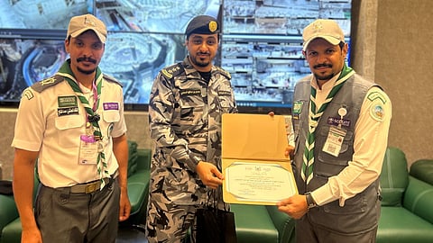 فواز العتيبي خلال تكريم قائد قوة أمن الحرم المكي