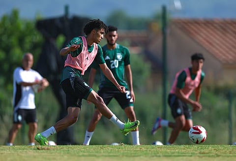 جانب من تدريبات لاعبي المنتخب السعودي تحت 23 عامًا لكرة القدم