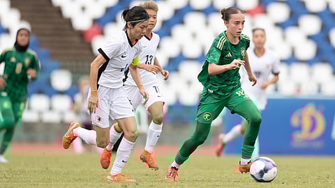 جانب من لقاء المنتخب السعودي الأول للسيدات لكرة القدم ومنتخب هونغ كونغ