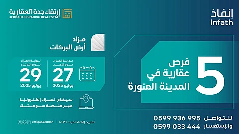 تحت إشراف "إنفاذ".. إطلاق مزادات علنية لعقارات متميزة في مكة والمدينة عبر "ارتقاء جدة"