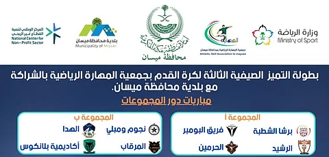دورة التميز الثالثة تنطلق في ميسان بمنافسات كروية وفعاليات شبابية