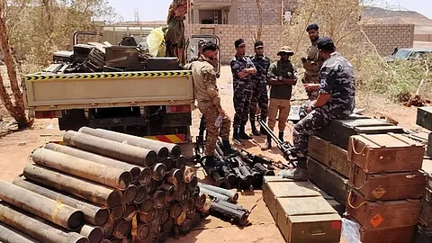 جانب من الأسلحة المضبوطة في سبها