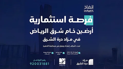 أراضٍ خام تجارية سكنية في الرياض بمزاد درة الشرق