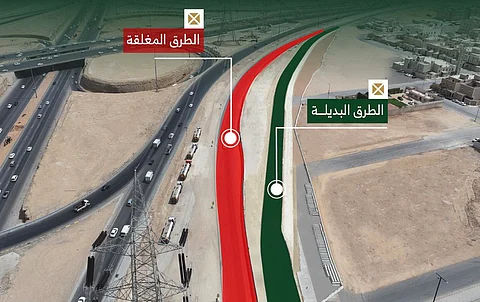 بدء تحويل الحركة المرورية بمشروع تطوير الجسر المعلق في الرياض
