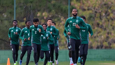 لاعبو المنتخب السعودي تحت 20 عامًا لكرة القدم خلال الحصة التدريبية