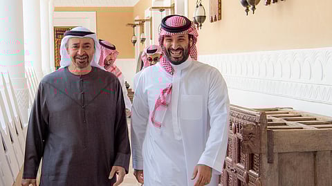 سمو ولي العهد يستقبل رئيس دولة الإمارات العربية المتحدة