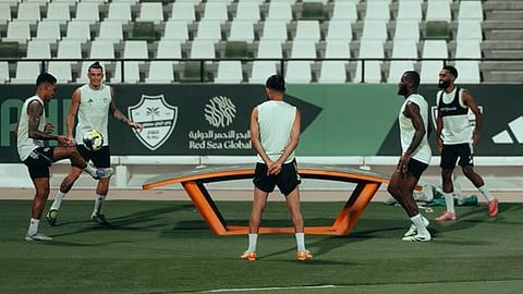 لاعبو الأهلي خلال الحصة التدريبية