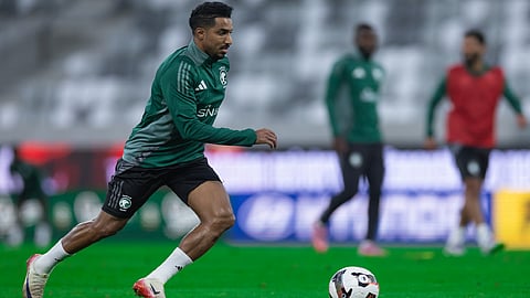 جانب من تدريبات لاعبي المنتخب السعودي الأول لكرة القدم