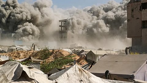 جانب من القصف الإسرائيلي على مدينة غزة - 8 سبتمبر 2025