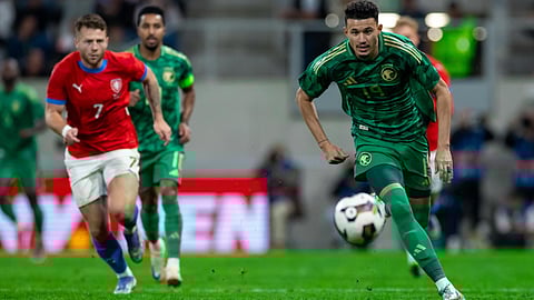 جانب من لقاء المنتخب السعودي الأول لكرة القدم ونظيري التشيكي