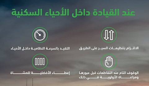 المرور السعودي يؤكد أهمية الالتزام بالسرعة النظامية داخل الأحياء السكنية