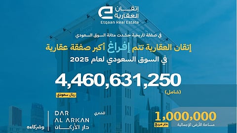 شركة إتقان العقارية تنهي عمليات الإفراغ لأكبر مزاد عقاري بالمملكة لصالح شركة دار الأركان وشركاءها لأرض بجدة