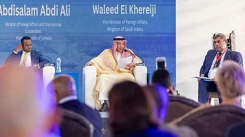 نائب وزير الخارجية وليد الخريجي خلال منتدى أسوان للسلام والتنمية المستدامة