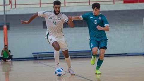 جانب من لقاء المنتخب السعودي لكرة قدم الصالات ونظيره العراقي