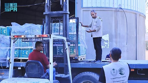وصول قافلة إغاثية سعودية جديدة إلى قطاع غزة