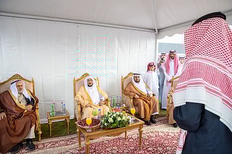وزير الشؤون الإسلامية يشرف حفل الاستقبال الذي أقامه فرع الوزارة بمنطقة الباحة بحضور عددٍ من مشايخ قبائل زهران بمحافظة المندق