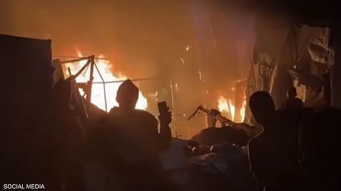 من الصور المتداولة للقصف الإسرائيلي