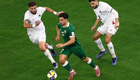 جانب من لقاء المنتخب الفلسطيني ونظيره السوري