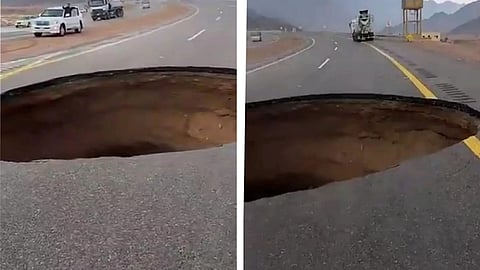 مصدر مسؤول بإمارة تبوك .. الانهيار الأرضي الذي حصل في أحد الطرق بإحدى محافظات المنطقة تم مباشرته وجاري العمل على إصلاح الطريق