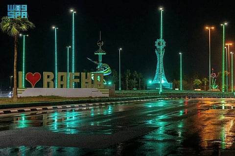 أمطار على محافظة رفحاء ومراكزها