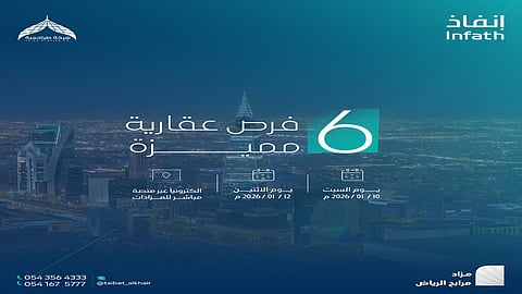 6 فرص عقارية بمزاد مرابح الرياض