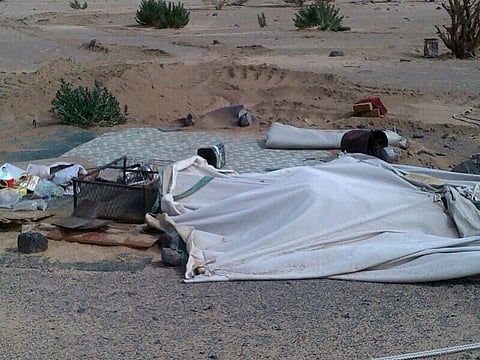 "دركتل" يحطّم خيمة وحظائر أغنام مواطن شمال الطائف