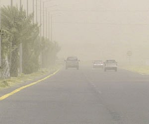 رياح محملة بالأتربة على طريق "جدة- جازان" الساحلي