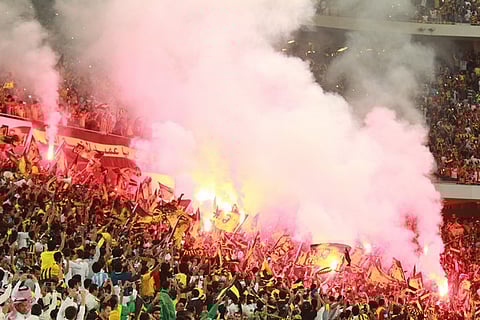 بالصور.. احتفال باليوم الوطني الإماراتي في "كلاسيكو السعودية"