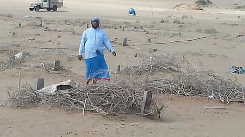 شاهد.. غابت الأسوار فحلّ الحطب حارسًا لجثث الموتى بمقبرة البقاشة!