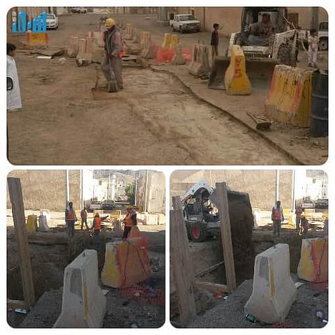 الحياة تعود لمشروع تمديد الصرف الصحي بحي الخزان بعفيف