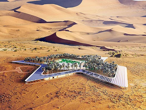 شاهد .. شركة متخصّصة تكشف عن تصاميم منتجع الواحة البيئي بالإمارات