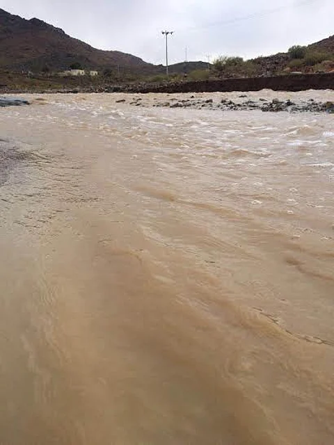 أمطار على قرى غرب العلا تؤدي لجريان الأودية