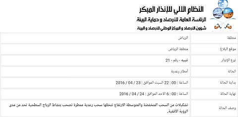 توقعات بهطول أمطار رعدية على الرياض تستمر حتى الصباح