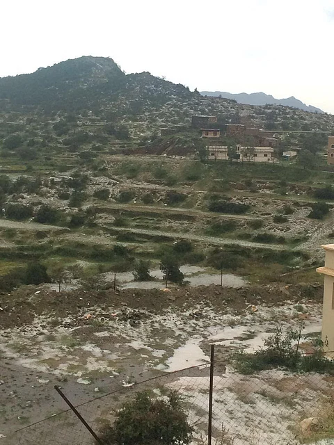 بالصور.. أمطار غزيرة على مركز بني مالك جنوب الطائف