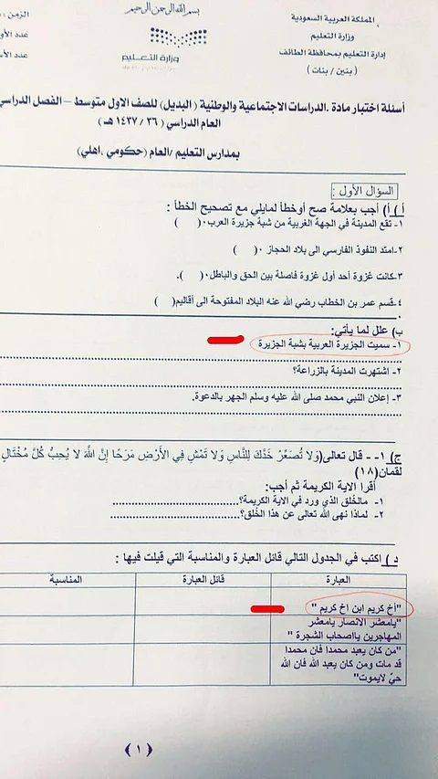 بعد السطو على أسئلة مادة وتبديلها.. فوارق الإجابات تُربك عملية التصحيح بالطائف