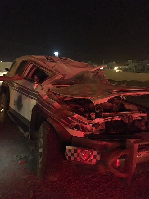 إصابة رجلي أمن في انقلاب دورية أمنية أثناء متابعتهم لمشتبه بالقويعية