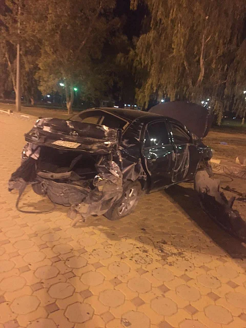 انقلاب سيارة مواطن في رفحاء بعدما صدمها "درباوي"