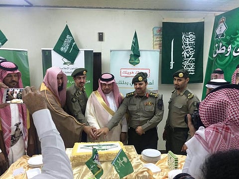 "جوازات الخفجي" تحتفل بمناسبة اليوم الوطني