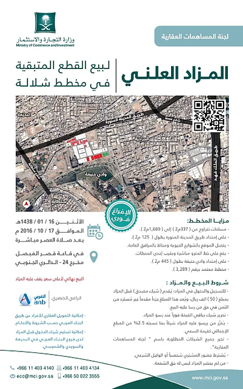 "المساهمات العقارية" تطرح القطع المتبقية من مخطط شلالة الرياض للبيع