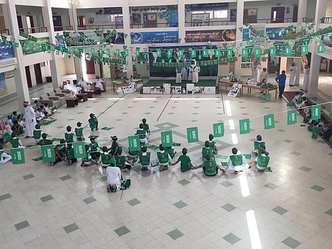 "ابتدائية أبي حنيفة" تدشن احتفالها باليوم الوطني