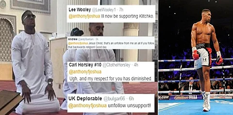 بسبب صورته وهو يصلي في مسجد.. انتقادات صادمة لبطل العالم بالملاكمة