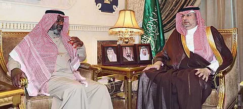 عبدالله بن مساعد يلتقي ماجد وفريق جمعية أصدقاء اللاعبين الخيرية