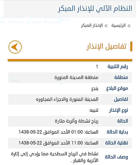 الإنذار المبكر: رياح نشطة وأتربة مثارة على محافظة ينبع غدًا الأحد