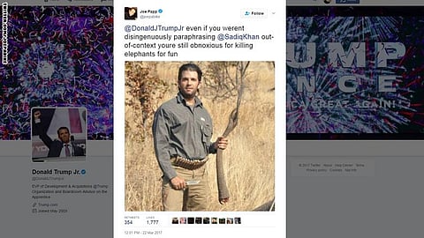 "قاتل حيوانات بغيض".. هكذا هاجم رواد "تويتر" نجل "ترامب"