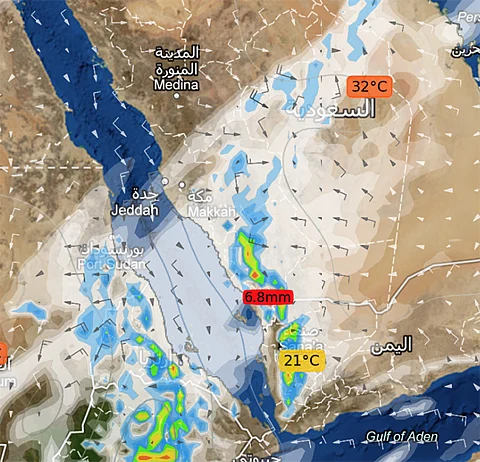 الآن.. صواعق رعدية وأمطار ورياح على معظم محافظات جازان
