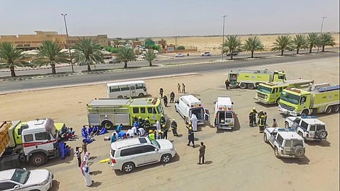 تجربة فرضية لانقلاب واشتعال حافلة في وادي الدواسر