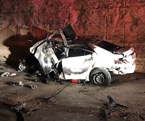 الرياض .. وفاة 4 أشخاص في حادث تصادم مع احتراق مركبة