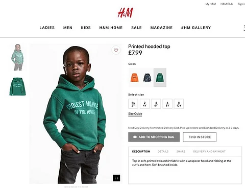 اتهامات بالعنصرية تلاحق شركة الملابس "H&M" بسبب "أروع قرد في الغابة"